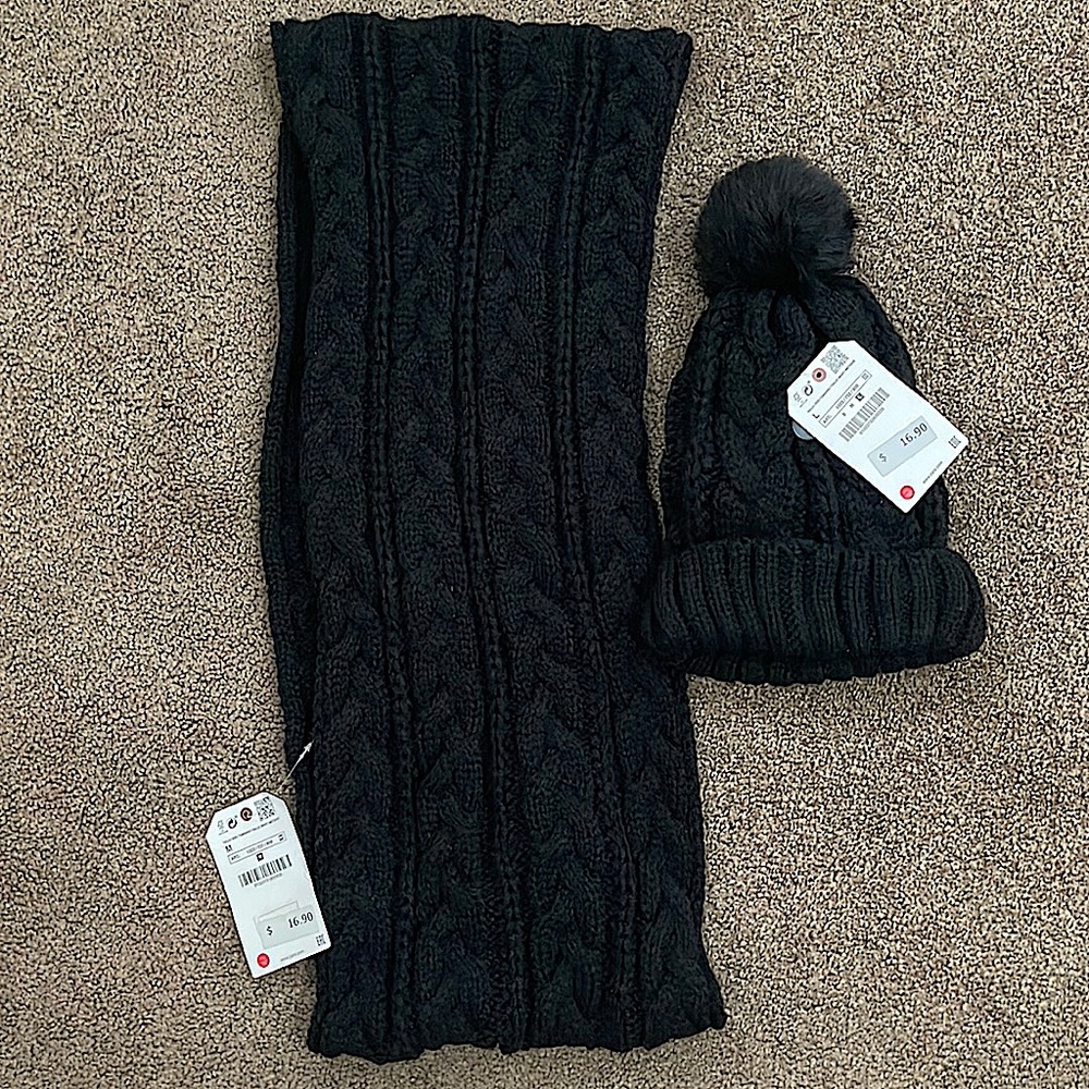 Zara Girls Cable Knit Scarf & Hat Set